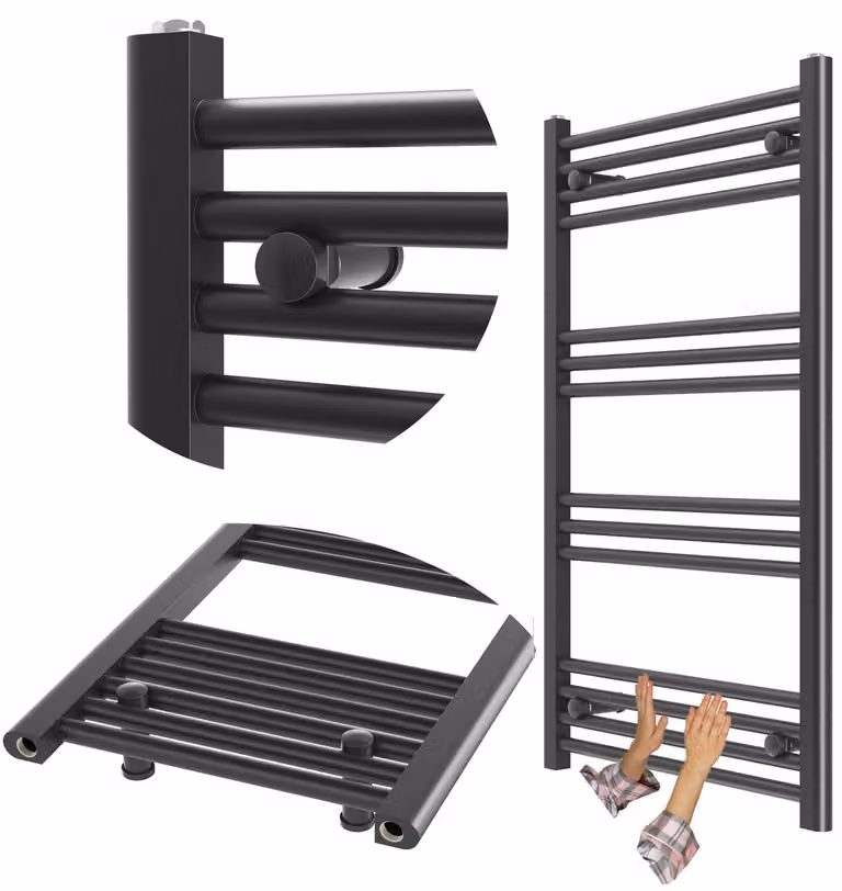Granitan - Radiatore da bagno - Scaldasalviette - 60x100 cm - Nero - Scaldasalviette - BRENO
