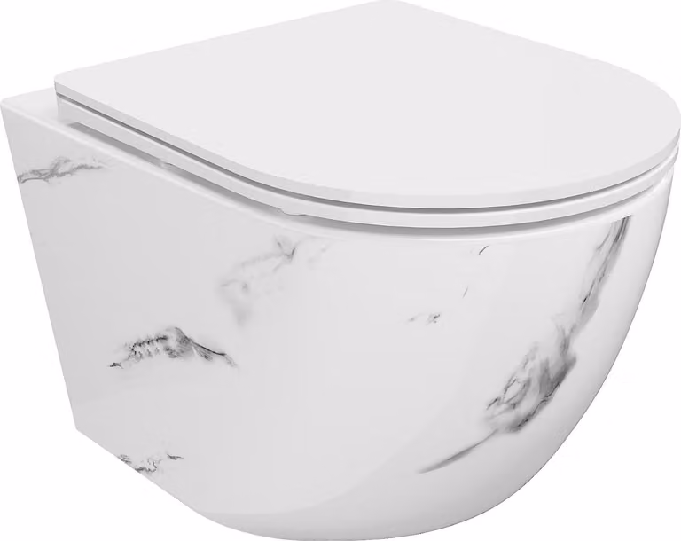Mexen Lena tazza WC Rimless con sedile a chiusura rallentata slim, duroplast, bianco pietra - 30224092