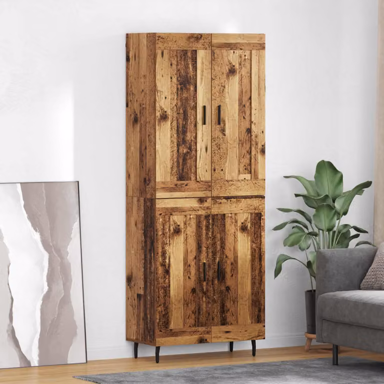 Set di 2 credenze vidaXL in legno vecchio marrone per soggiorno e sala da pranzo L: 69,5 cm, P: 34 cm, H: 180 cm