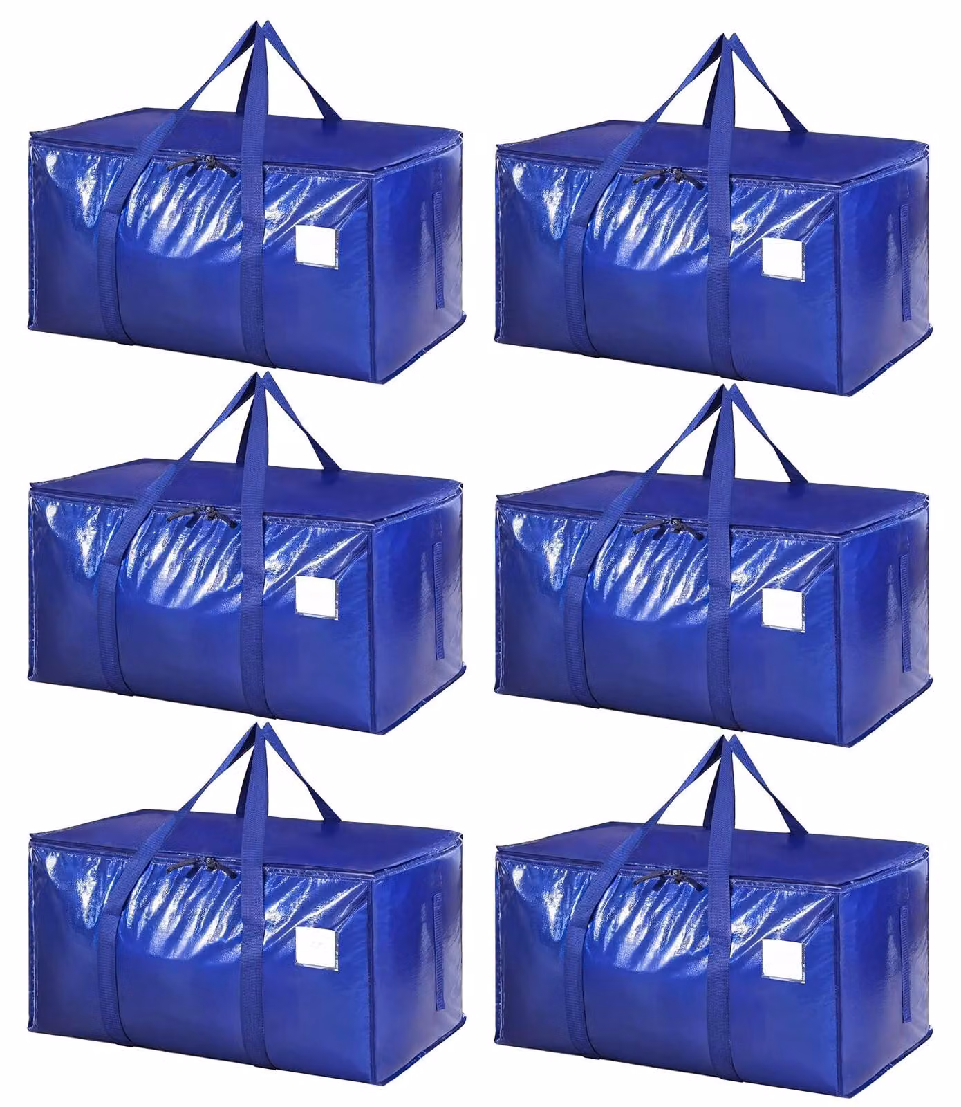 Contenitori con coperchio - Scatole pieghevoli per traslochi - Contenitori per l'archiviazione di vestiti - Confezione da 6 pezzi - 90 litri - Tessuto in PP resistente - Sacchi portaoggetti
