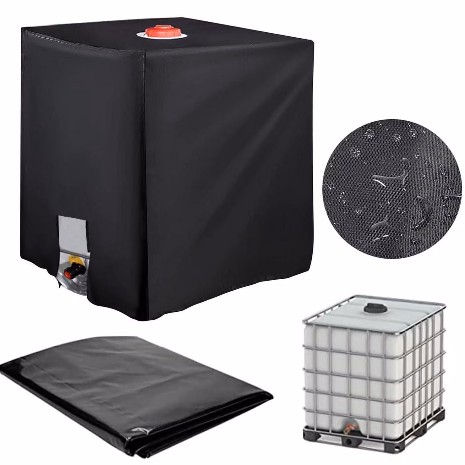 Copertura per serbatoio IBC da 1000 litri, realizzata in tessuto Oxford, antipolvere e impermeabile, dimensioni 120x100x116 cm