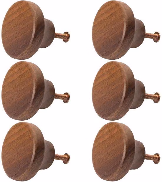 Manici in legno - Design confortevole - Set da 6 pezzi - Effetto legno naturale