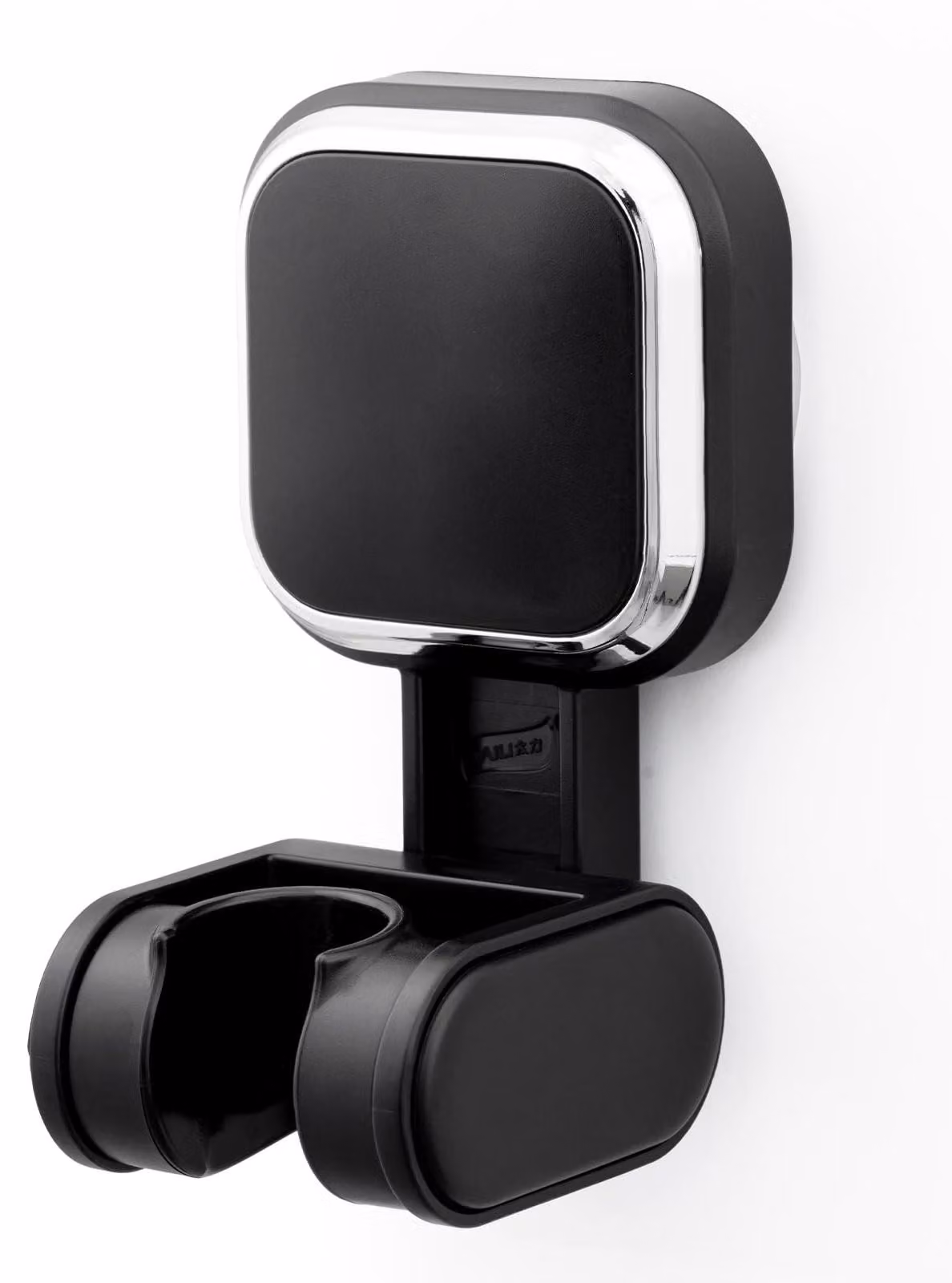 Supporto per soffione doccia nero con ventosa