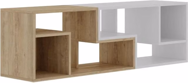 Mobile TV modulare in legno "Glis" - 145 x 35 x 44 cm - Bianco