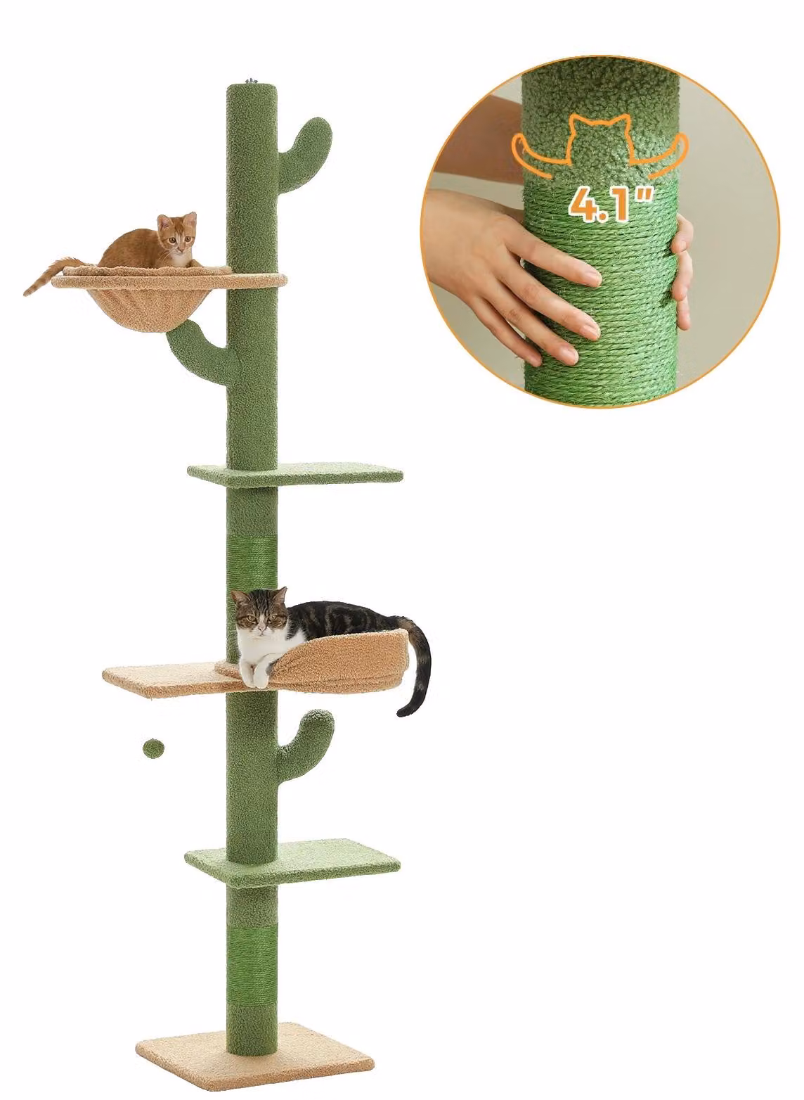 Torre per gatti, altezza regolabile, spazio ampio, AMT0246GN, L