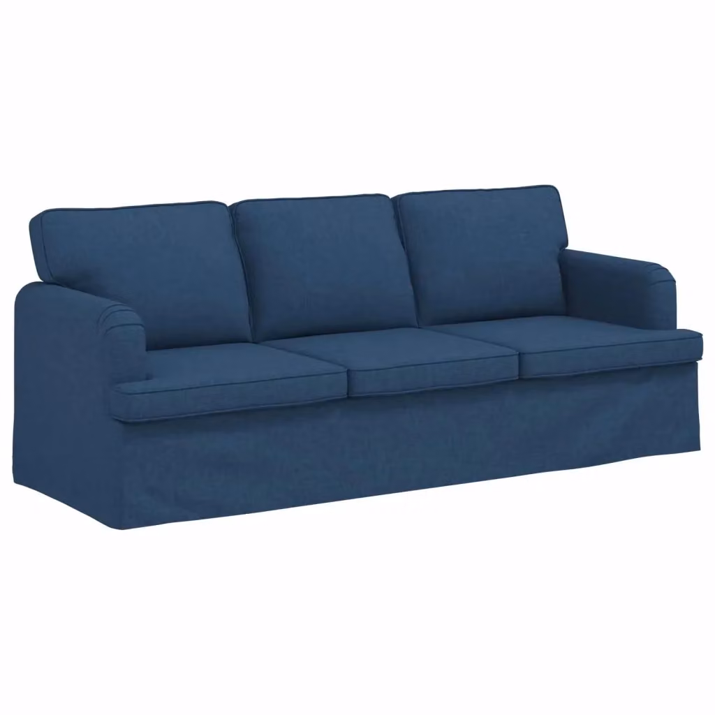 Divano vidaXL in tessuto blu con struttura in metallo e coperture rimovibili L: 201 cm, P: 80 cm, H: 85 cm – 2