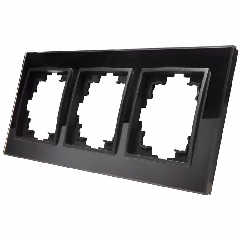 Cornice in vetro McPower "Flair", tripla, nera