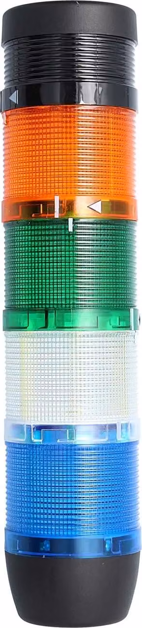 Colonna segnaletica STEX24 blu-bianca-verde-gialla, 70 mm, 24 V CA/CC, luce LED fissa con cicalino, SS70-B4/24 104 Volume 90 db - 1