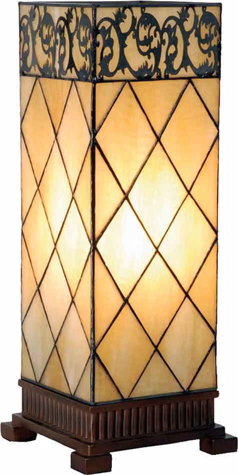 Lampada da tavolo Tiffany Clayre & Eef 18x45 cm in vetro marrone beige