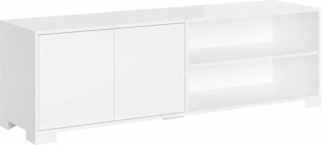 Porta TV 2 ante con vano a giorno 150x40x40 cm bianco lucido - LUMINA