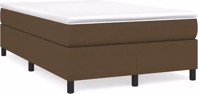 vidaXL Giroletto a Molle Ibrido con Materasso in Tessuto Marrone e Bianco L/P/H: 200 x 120 x 33,5 cm – 2