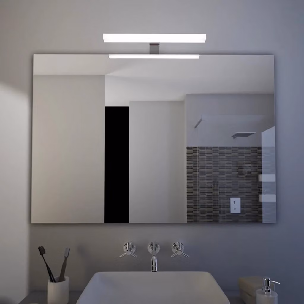 Specchio da bagno rettangolare con lampada LED Olimpo Docce Srl, colore grigio e trasparente, L: 110 cm, H: 70 cm – 2