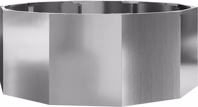 Fioriera rotonda da esterno pratica design moderno 90 x 90 x 35 cm in acciaio galvanizzato argento 02_0052976