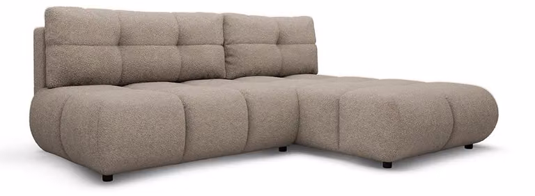 Divano angolare con funzione letto, modello Milorya, lato destro, colore grigio tortora
