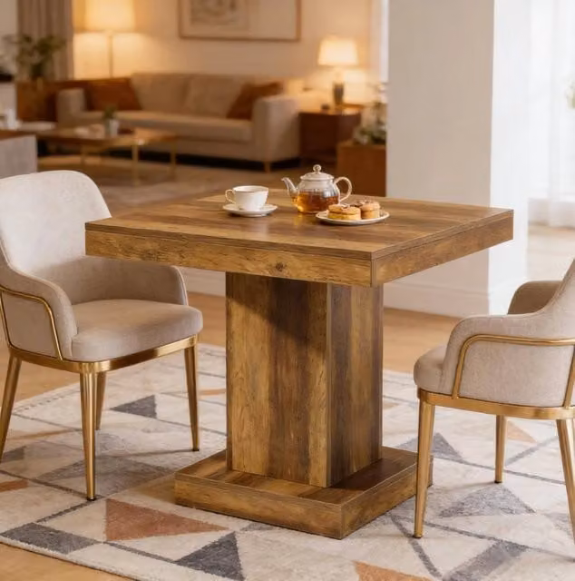 Tavolo da pranzo quadrato ULEVR 80x80x75 cm in MDF marrone, portata 136 kg