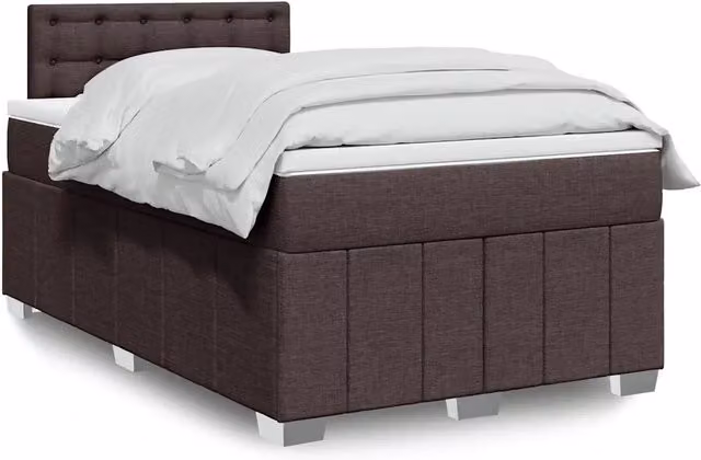 Giroletto a Molle con Materasso Marrone Scuro 120x190cm Tessuto 3289324