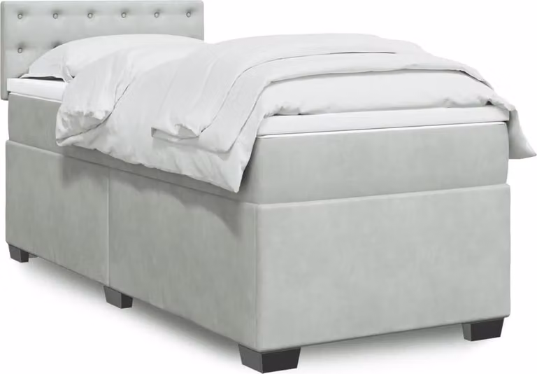 Maison Exclusive - Giroletto a Molle con Materasso Grigio Chiaro 90x200 cm Velluto