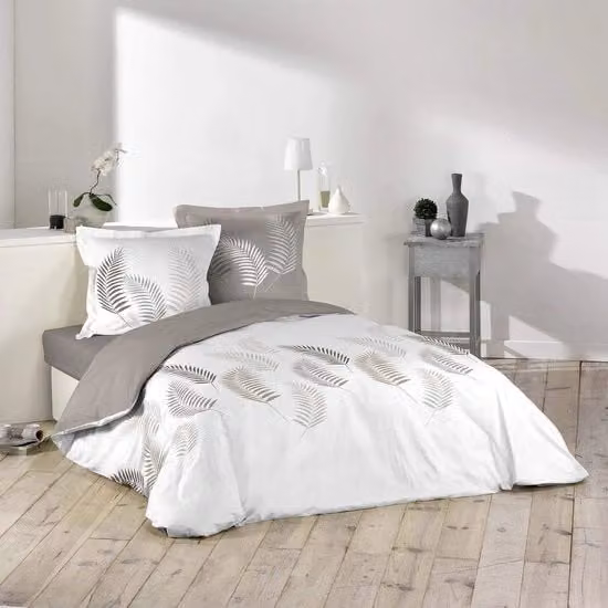 Set di coperte in cotone con stampa floreale bianca per adulti L/P/H: 240 x 220 x 3 cm