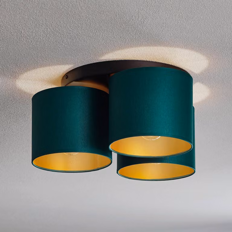 Plafoniera soffitto Soho Luminex, dimmerabile, Verde, Soggiorno / Sala da pranzo, Tessuto / Stoffa / Seta, Moderno, Plafoniera