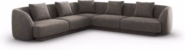 Divano angolare reversibile Tulum Cosmopolitan Design in ciniglia grigio per 5 persone L 255 x P 141 x H 70 cm – 1