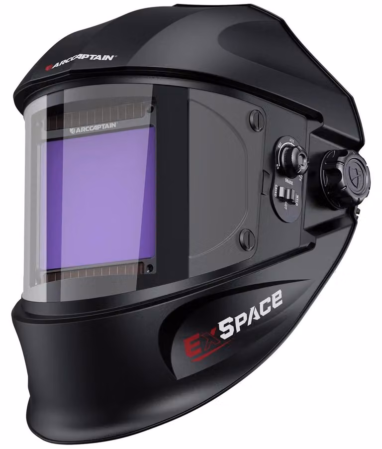 Casco da saldatura automatico con filtro auto-oscurante - Modello AR-WC10201 - 4 sensori di arco elettrico - ampio campo visivo 100x93 mm - alimentazione a energia solare - adatto per saldatura MIG, MAG, TIG, MMA, taglio ad arco