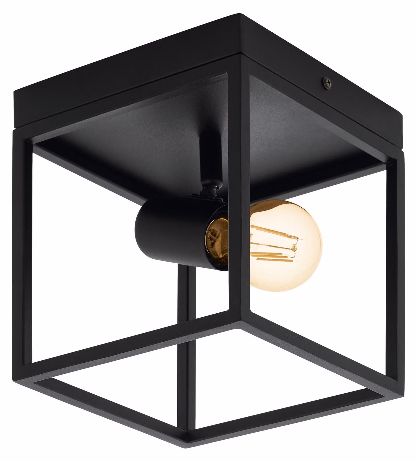 Plafoniera Moderna Silentina Acciaio Nero 1 Luce E27