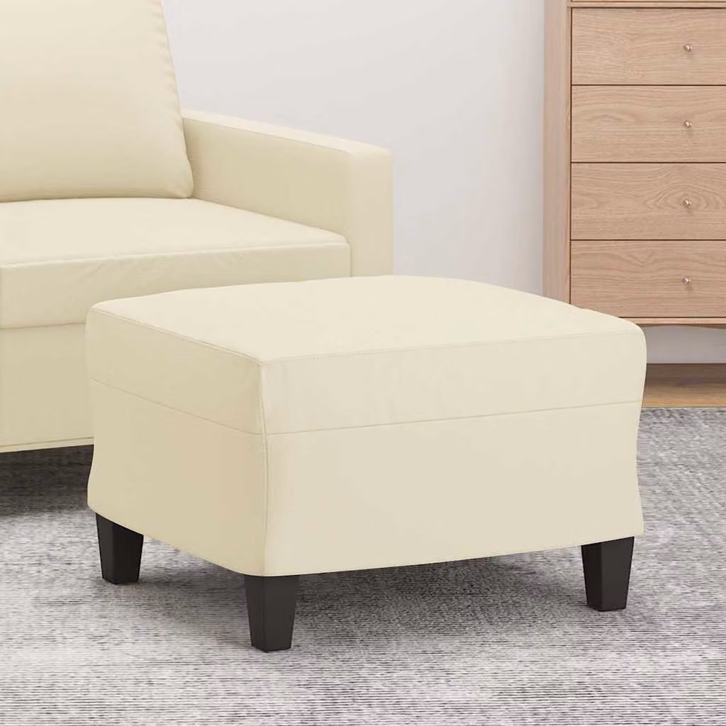 Poggiapiedi vidaXL in similpelle beige L/P/H: 60 x 50 x 41 cm