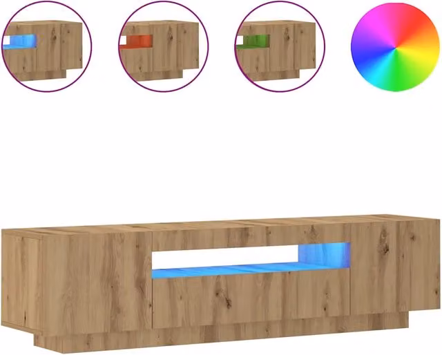Mobile TV | Armadietto TV | Mobile Porta TV con LED Artigianale 160x35x40 cm Multistrato