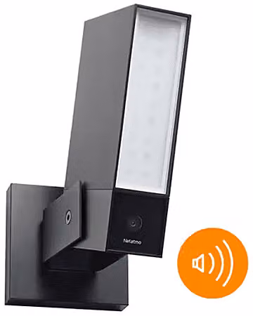 Videocamera esterna intelligente Netatmo Outdoorcam Siren con connettività Wi-Fi, colore nero