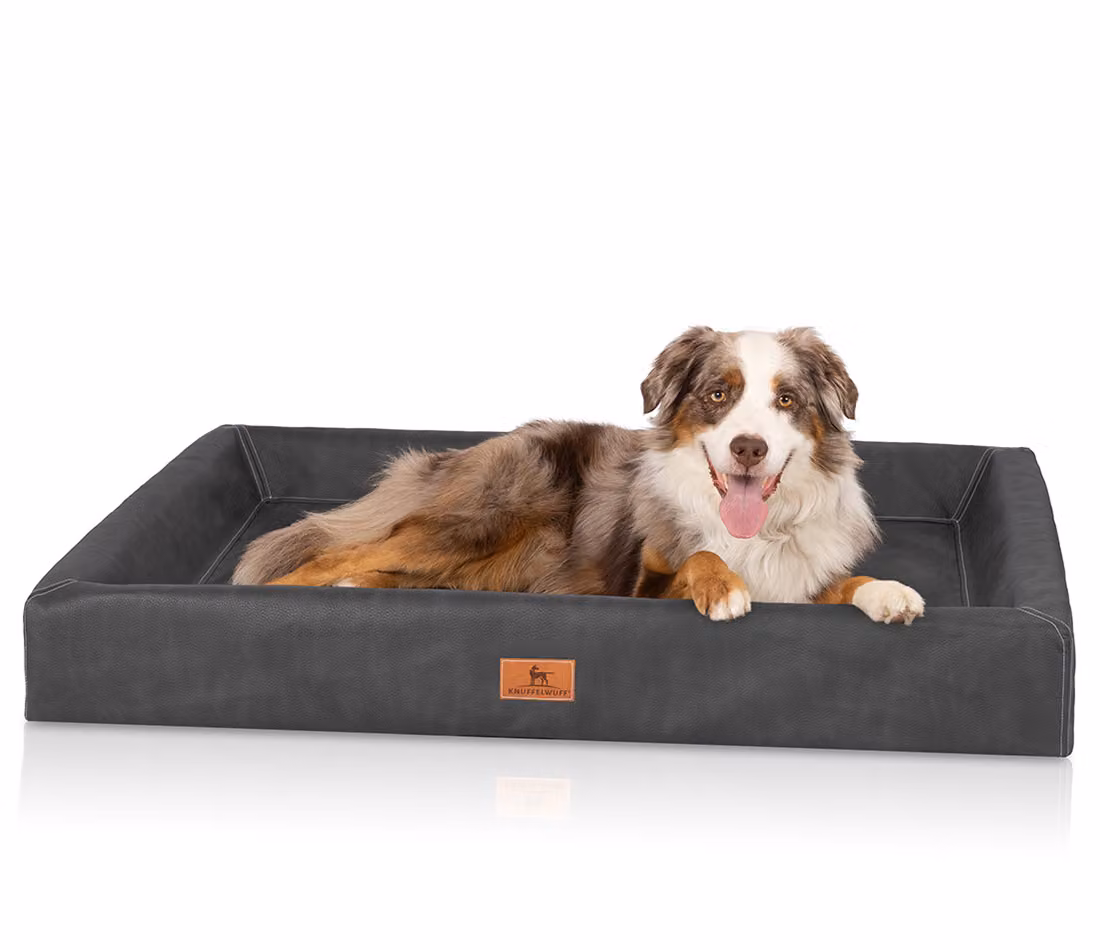 Knuffelwuff letto ortopedico per cani Austin in Pelle finta XL 105 x 80 cm nero