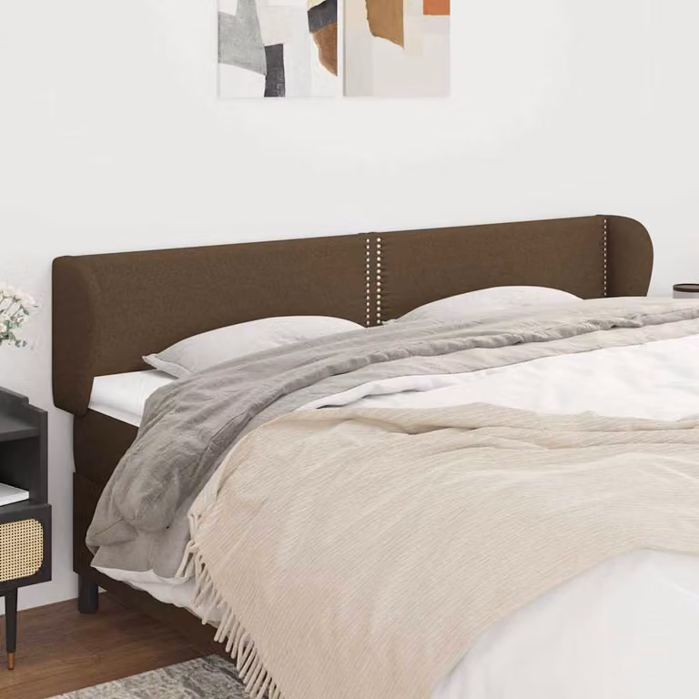 Testiera ad orecchio vidaXL in tessuto marrone scuro L: 183 cm, P: 23 cm, H: 78-88 cm