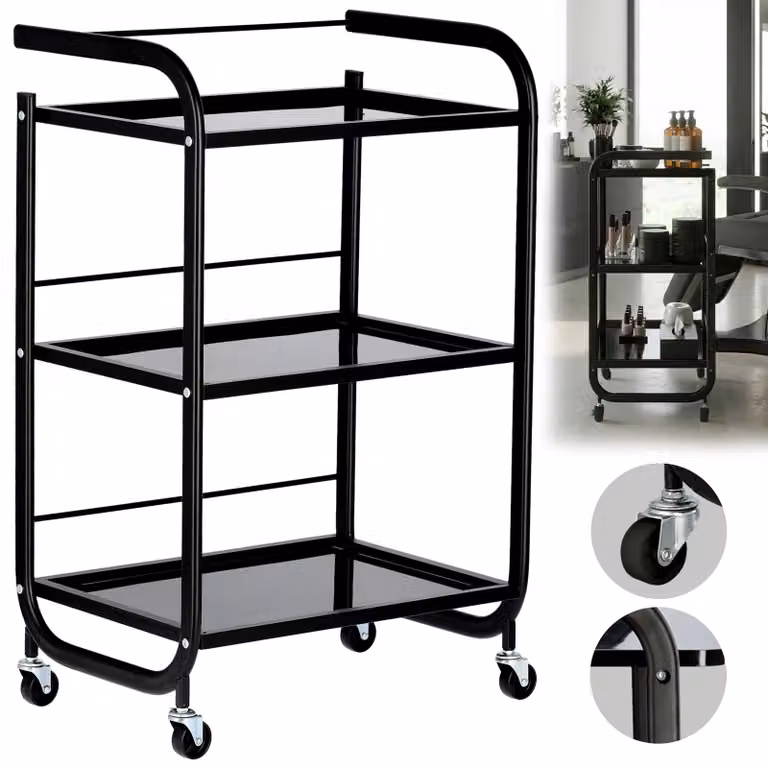 Carrello per parrucchieri cosmetico tavolino su ruote per la tintura ST027A-W