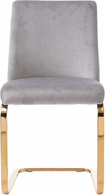 Set di 6 sedie da pranzo Chicfurn in velluto grigio con schienale trapuntato e gambe in metallo