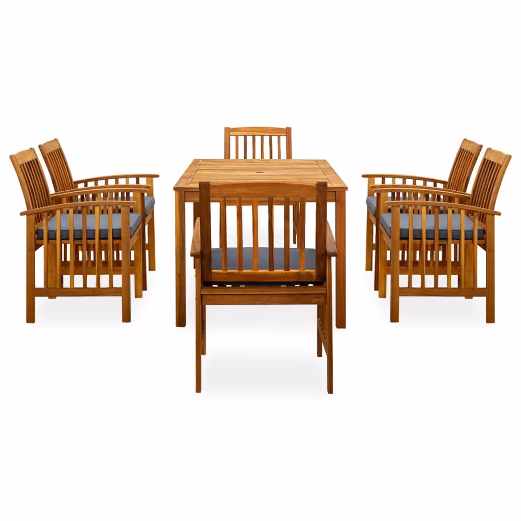 vidaXL set da pranzo da giardino 7 pezzi con cuscini in legno massiccio di acacia