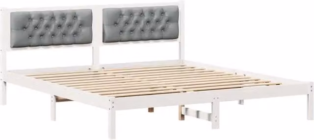 Letto matrimoniale | Letto per adulti | Struttura del letto Grigio chiaro 160 x 200 cm Pino massello