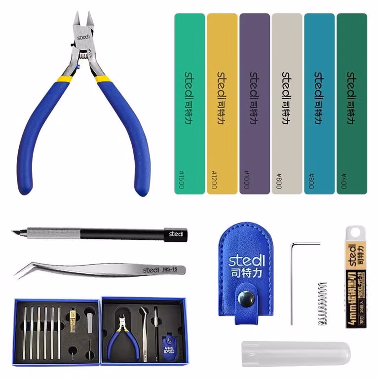 Omgoods - Set di strumenti per modellismo per principianti - Set professionale da 14 pezzi per la costruzione di modelli