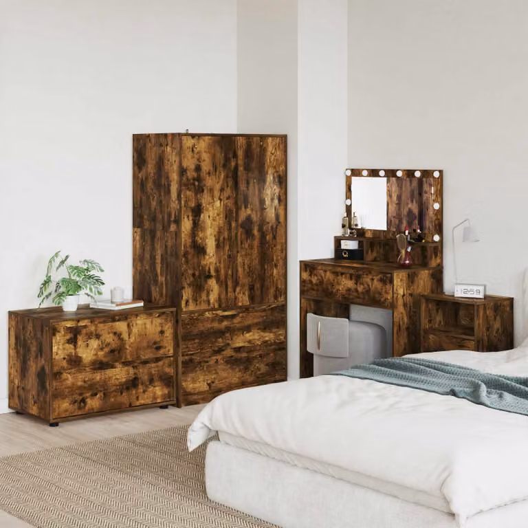 Armadio moderno vidaXL in legno ingegnerizzato Rovere fumé, L 80 x P 48 x H 57 cm