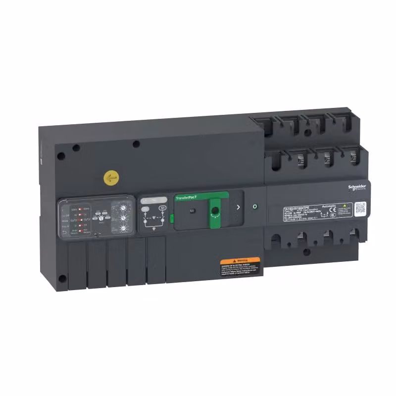 Schneider Electric TransferPacT TA160, commutatore automatico di rete 100 A, 3 poli, manopola, 400 V CA TA16D3S1004TPE