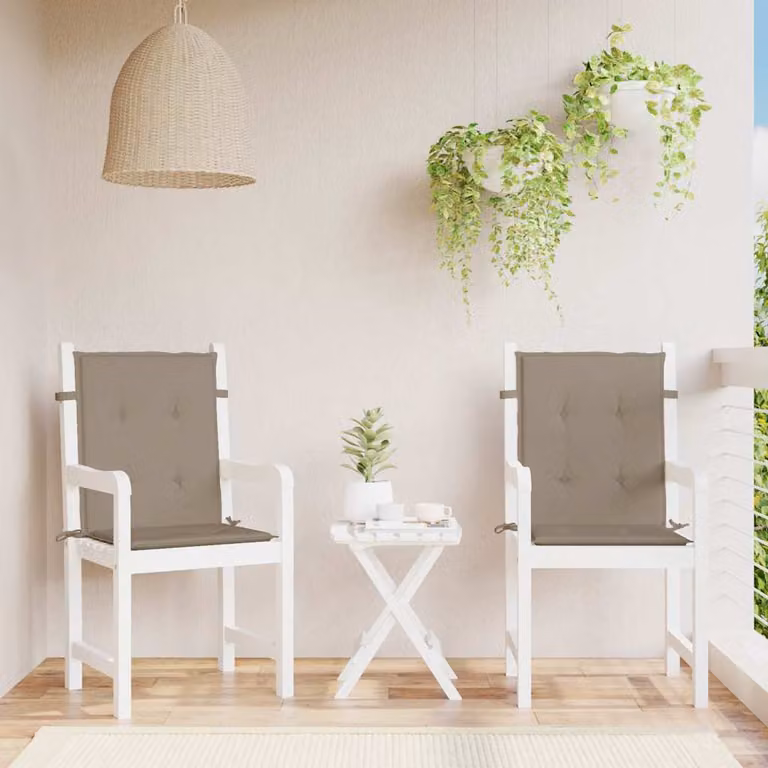 Set di 2 cuscini rettangolari per sedie da giardino vidaXL, colore grigio, con imbottitura in schiuma e rivestimento impermeabile e rimovibile, L 100 x P 50 x H 3 cm