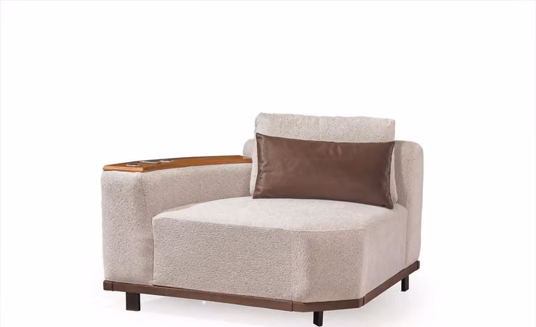 Beiges Modulsofa Designer Ecksofas L-Form Couchen Wohnzimmer Möbel