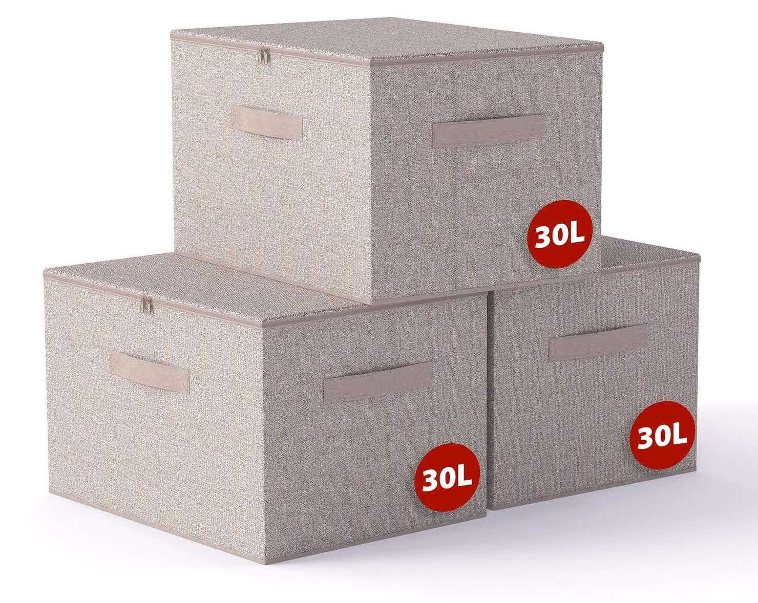 Contenitore pieghevole Sekey con coperchio, scatola in tessuto pieghevole con maniglie, contenitore