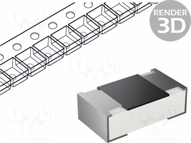 100 resistenze: film spesso, serie 0805, tolleranza ±1%, potenza 0,125W, resistenza 6,8Ω, montaggio superficiale (SMD), temperatura di esercizio -55÷125°C, codice prodotto 0805S8F680KT5E