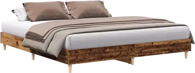 Letto matrimoniale | Letto per adulti | Giroletto senza Materasso Legno Antico 180x200 cm in Truciolato