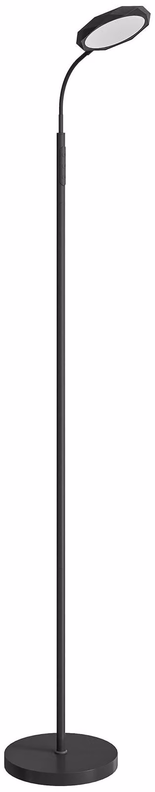 Lampada da Terra LED 22x166 cm con Telecomando Regolazione Luminosità e Temperatura in Acciaio Nero