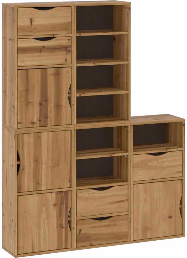 Armadietti Laterali 5 pz ODDA 40x24x79 cm Legno Massello Pino