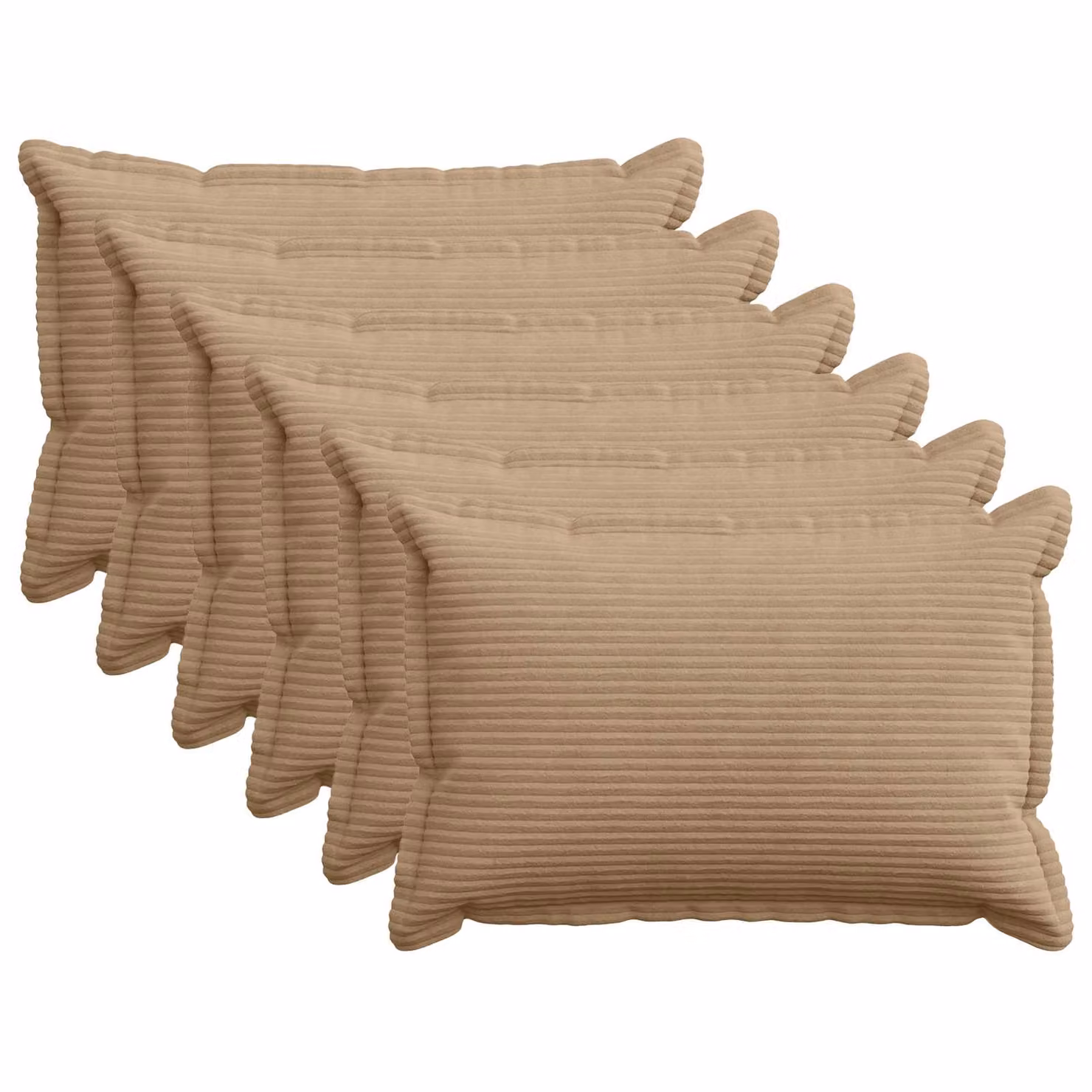 Set di 6 federe vidaXL HOUTEN in velluto a coste marrone, L 60 cm x P 40 cm
