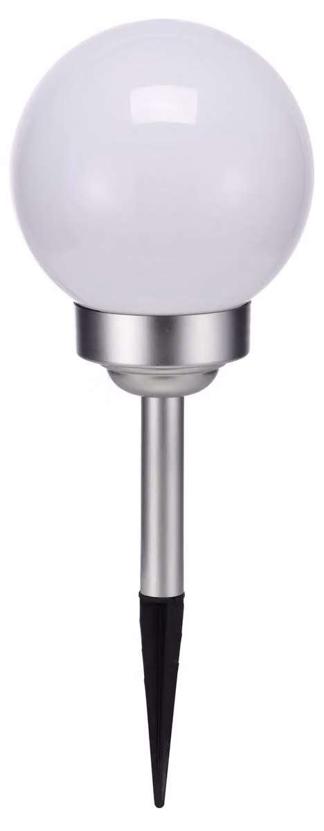 Lampada solare a LED sferica, diametro circa 15 cm