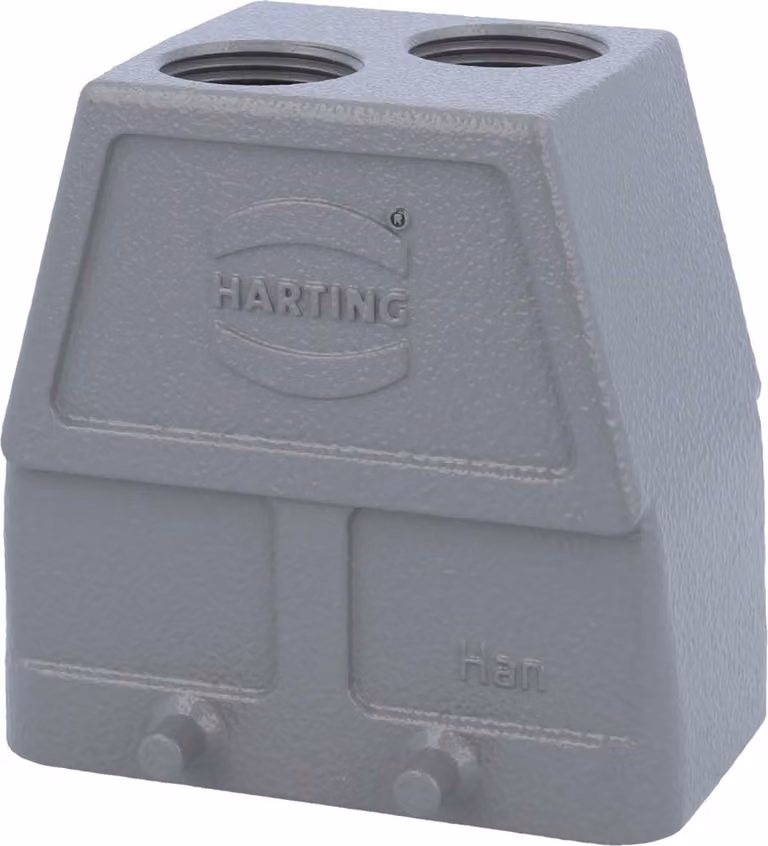 HARTING Han 10B Contenitore a manicotto basso, 1xPG13,5 uscita cavo diritta, per 2 staffe (nella parte inferiore) Vite PG13,5