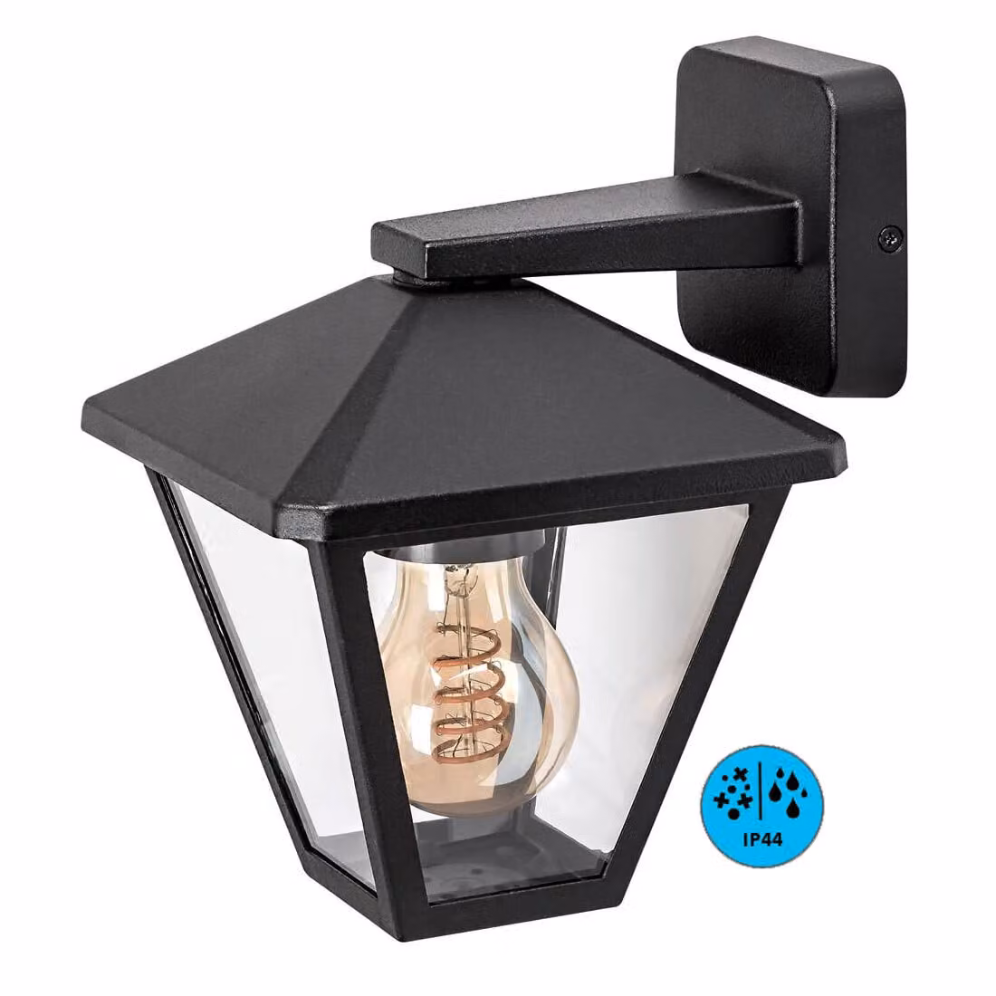 Lampada da parete/soffitto PARAVENTO alluminio nero E27 40W IP44 L:16cm L:19,5cm H:22cm dimmerabile