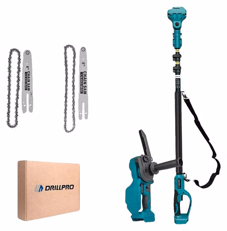Troncatrice a catena, motore brushless, lunghezza regolabile, potanti con asta